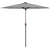 Outsunny Patio Umbrella with Solar-Powered LED Lights, Outdoor Parasol with Crank Handle, Light Grey