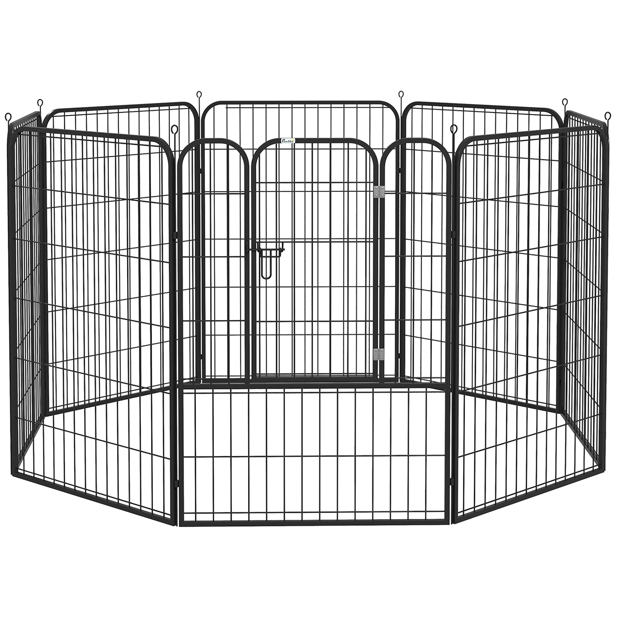 PawHut Heavy Duty 8 Panel Dog Play Pen Pet Playpen for Puppy Rabbit Enclosure Foldable Indoor Outdoor 80 x 100 cm