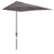 Outsunny Balcony Half Parasol Semi Round Umbrella Patio Crank Handle (2.3m, Grey)- NO BASE INCLUDED