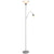 HOMCOM Modern Floor Reading Lamp 2 Adjustable Heads Light Steel Base Living Room Bedroom Office, 179.5cm