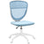 Vinsetto Desk Chair, Armless, Mesh Office Chair, Height Adjustable with Swivel Wheels, Blue.