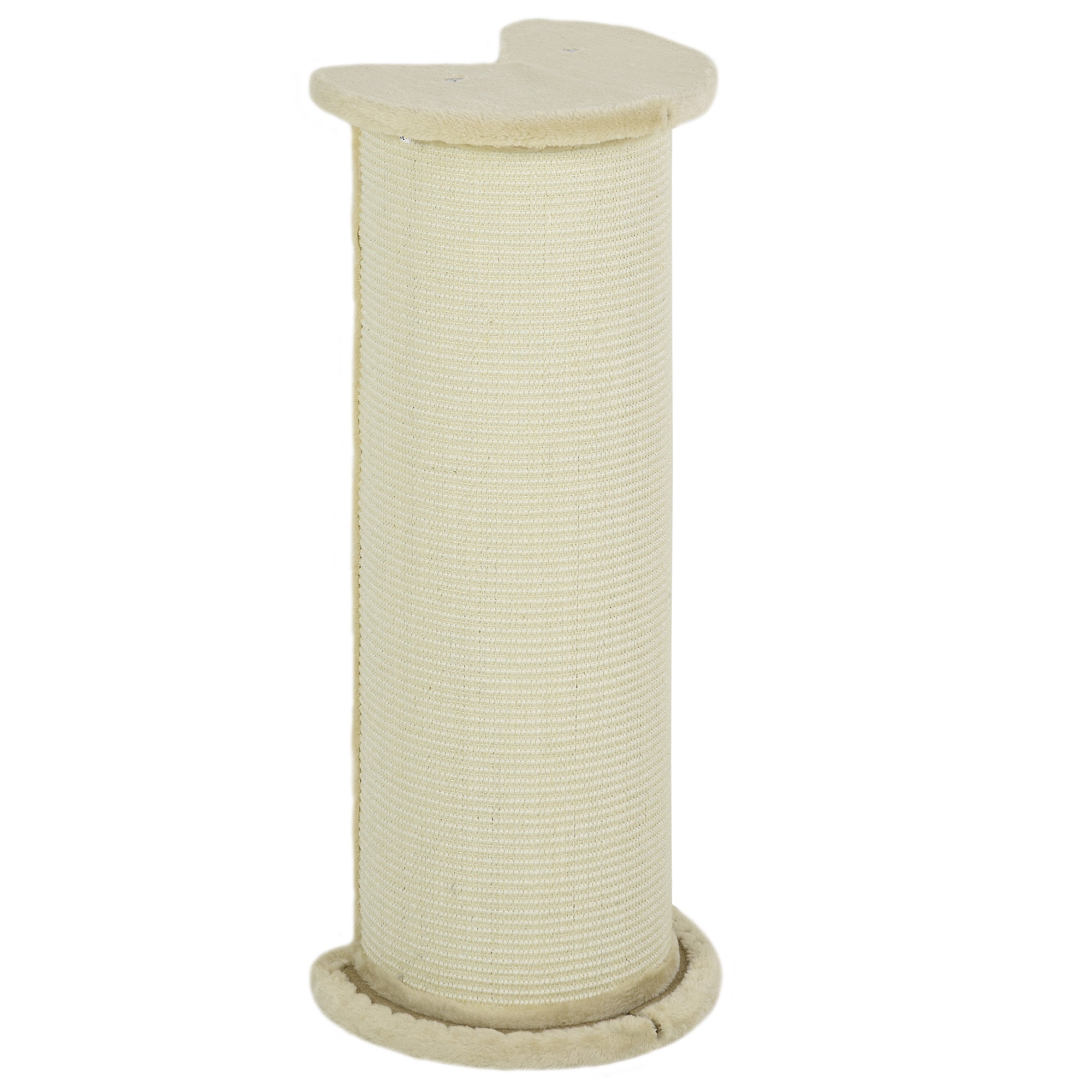 PawHut Cat Scratching Post: 85cm Tall with Sisal Rope, Soft Plush Cover, Anti-Tip Design for Indoor Use, Beige