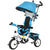 HOMCOM 4 in 1 Kids Trike Push Bike w/ Push Handle, Canopy, 5-point Safety Belt, Storage, Footrest, Brake, for 1-5 Years, Blue