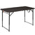 Outsunny 4FT Portable Metal Picnic Table-Black/Brown