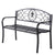 Outsunny 2 Seater Outdoor Patio Metal Garden Bench Yard Furniture Porch  Park Chair Loveseat Black 129L x 91H x 50W cm