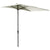 Outsunny Half Parasol for Balcony, 2.3m Semi-Round Patio Umbrella with Crank Handle, Beige - BASE NOT INCLUDED