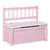 HOMCOM Kids 2-IN-1 Wooden Toy Box and Seat Bench with Safety Pneumatic Rod, Storage Chest for Children Bedroom, Pink