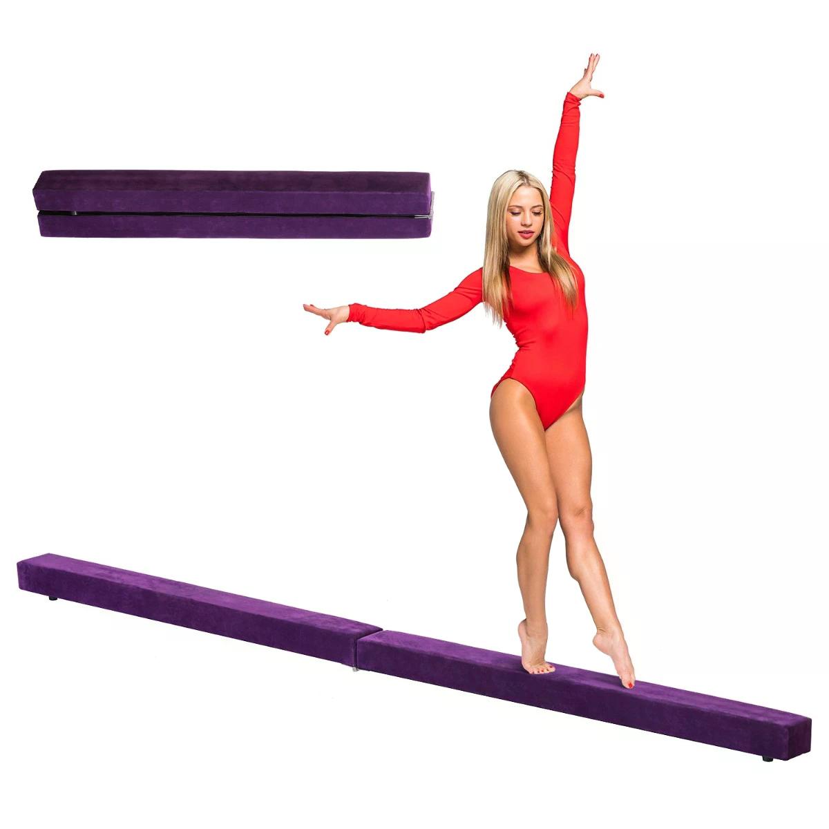 HOMCOM Balance Beam Trainer, 2.4 m-Purple