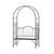 Outsunny Garden Metal Arch Bench Outdoor Patio Rose Trellis Arbour Pergola for Climbing Plant Antique Style 2-Seater Chair, Black