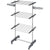 HOMCOM 3-Tier Clothes Airer, Foldable Clothes Drying Rack, Stainless Steel Indoor and Outdoor Clothes Dryer with Wheels and Wings, Easy Assembly, 142 x 55 x 152cm, Grey