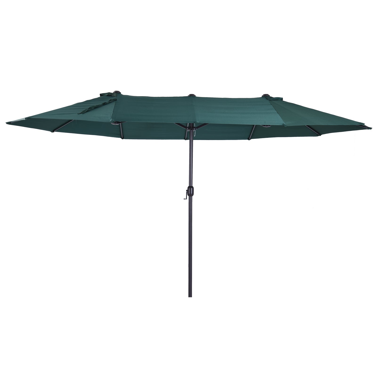 Outsunny 4.6m Garden Parasol Double-Sided Sun Umbrella Patio Market Shelter Canopy Shade Outdoor Green