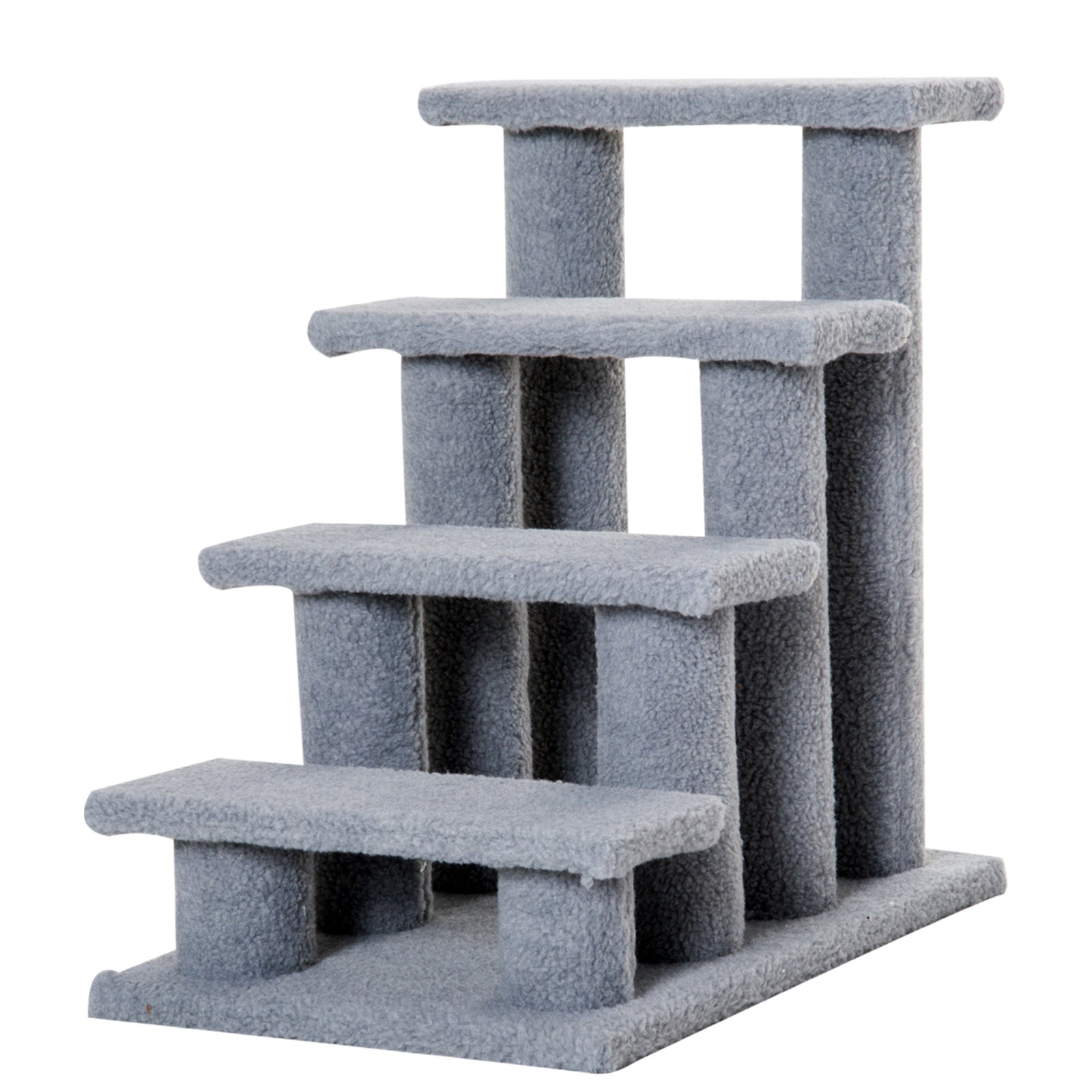 PawHut Pet Steps, Portable Stairs for Bed Access, Suitable for Cats & Older Animals, 63.5x43x60cm, Grey