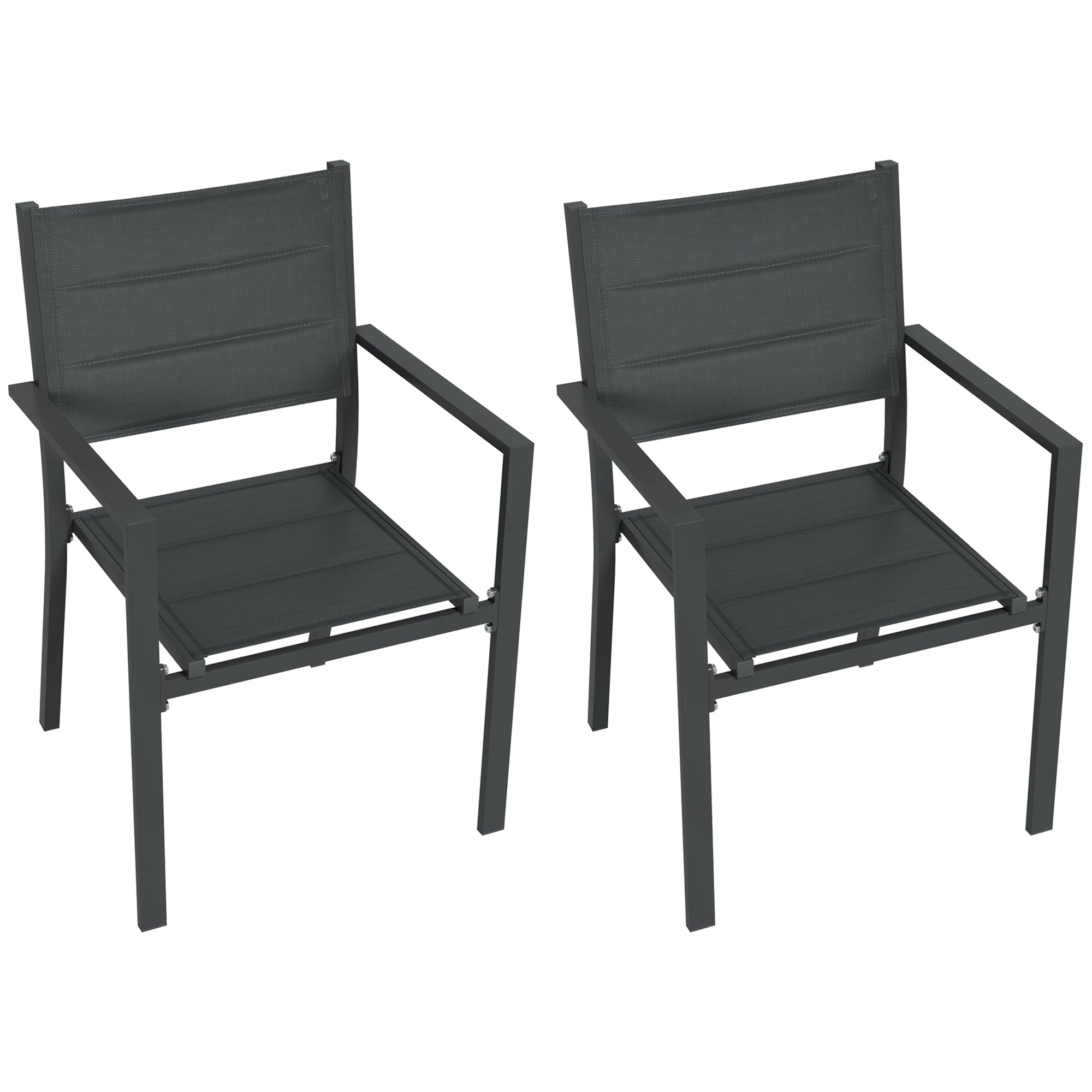 Outsunny Garden Chairs: Stackable Aluminium Duo, Lightweight, Cream White