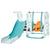 HOMCOM 3 in 1 Kids Slide and Swing Set Playset Activity Center with Basketball Hoop Adjustable Height Water-fillable Base Toddler Climber Playground