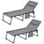 Outsunny Foldable Sun Lounger Set with 5-level Reclining Back, Outdoor Tanning Chairs w/ Padded Seat, Outdoor Sun Loungers with Side Pocket