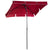 Outsunny Rectangular Patio Parasol: Red Aluminium Sun Umbrella with Tilt Function, 2M x 1.25M Shade Canopy