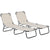 Outsunny Adjustable Garden Sun Lounger with Five-Position Back, Cream White, Comfortable Outdoor Recliner