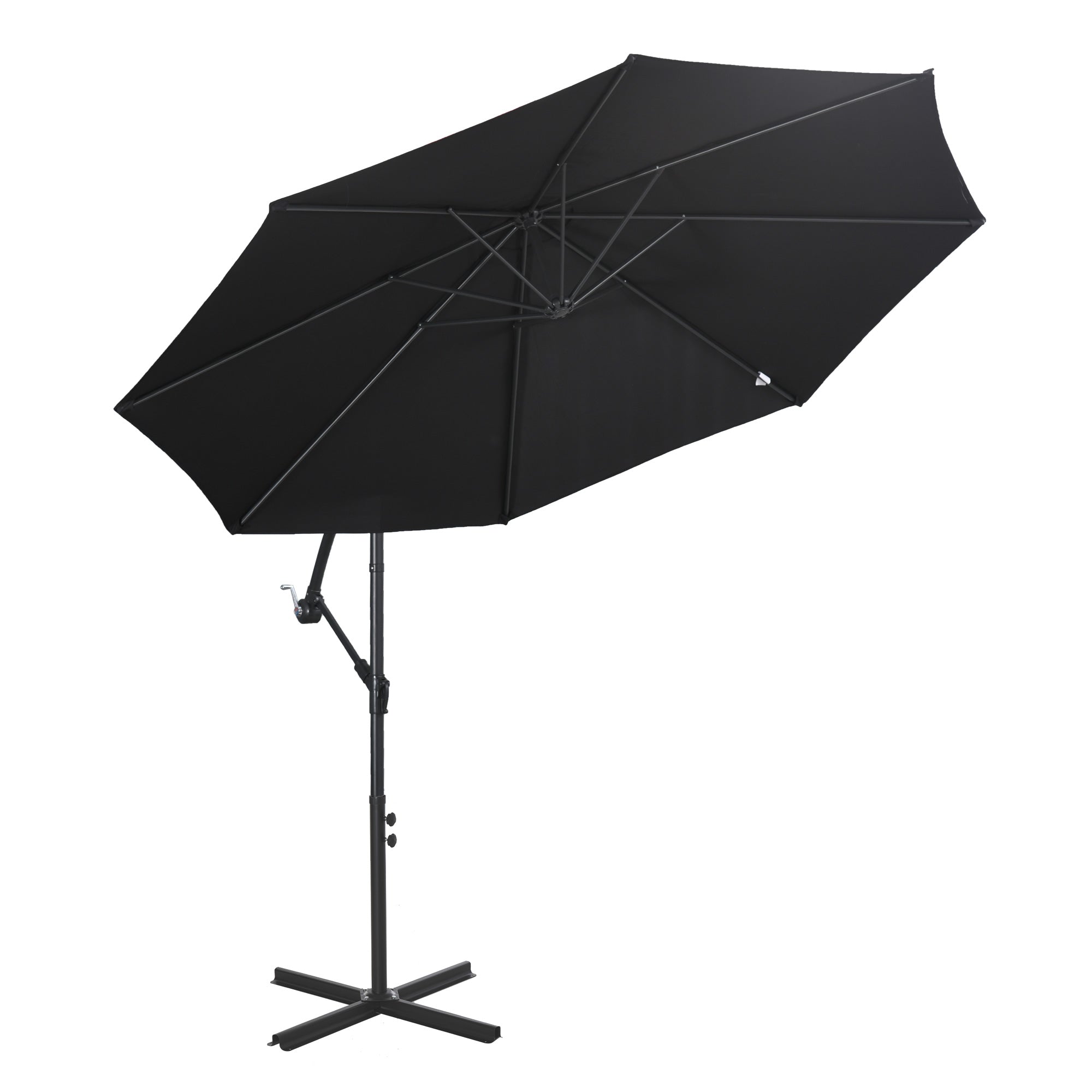 Outsunny Cantilever Umbrella Parasol Hanging Banana Steel Black 3M Patio