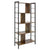 HOMCOM Industrial Storage Shelf Bookcase Closet Floor Standing Display Rack with 5 Tiers, Metal Frame for Living Room & Study, Rustic Brown