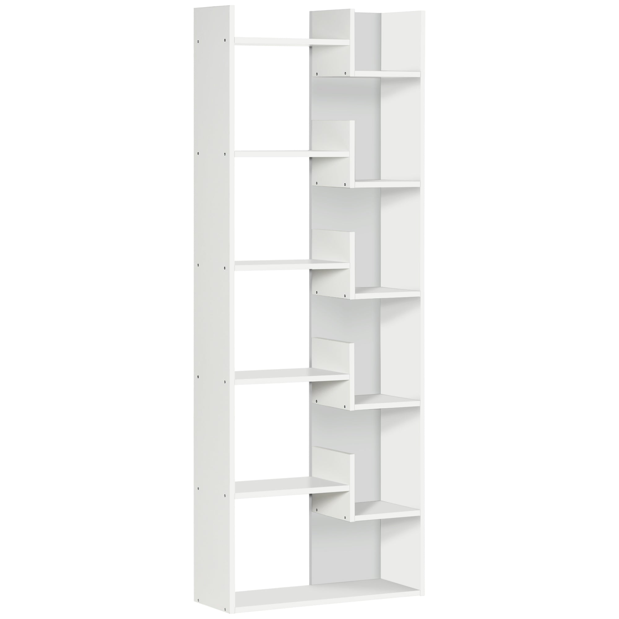 HOMCOM 6-Tier Bookshelf, Modern Bookcase with 11 Open Shelves, Freestanding Decorative Storage Shelving for Home Office and Study, White