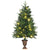 HOMCOM 1.2m Prelit Christmas Tree Artificial Tree Spruce Tree, Plastic Stand-Green