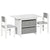 HOMCOM 3 Pcs Kids Table & Chairs Set Mini Seating Furniture Home Playroom Bedroom Dining Room w/ Storage Drawers Safe Corners for 2-4 Years old White