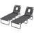 Outsunny Foldable Sun Lounger Set, 2-Pack, 4-Level Backrest, Pillow & Reading Hole, Lightweight for Garden Relaxation, Dark Grey