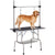 PawHut Adjustable Dog Grooming Table Rubber Top 2 Safety Slings Mesh Storage Basket Heavy Metal Black 107 x 60 x 170cm