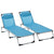 Outsunny Foldable Sun Lounger with Pillow, 5-Level Adjustable Reclining Lounge Chair, Aluminium Frame, Blue