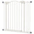 PawHut Metal 74-87cm Adjustable Pet Gate Safety Barrier w/ Auto-Close Door White