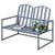 Outsunny Garden Bench Loveseat 2 Seat Chair for Outdoor Park, Yard, Steel Frame, Decorative Slatted Design, Grey