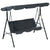 Outsunny 3 Seater Canopy Swing Chair Garden Rocking Bench Heavy Duty Patio Metal Seat w/ Top Roof - Dark Grey