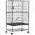 PawHut Large Bird Cage Budgie Cage for Finch Canaries Parakeet with Rolling Stand, Slide-out Tray, Storage Shelf, Food Containers, Dark Grey