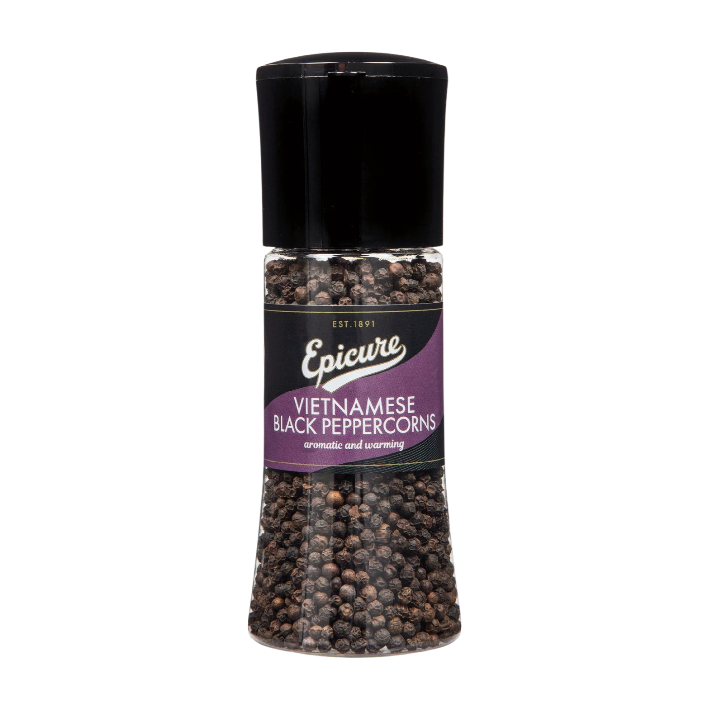 Epicure Vietnamese Black Peppercorns in Large Grinder (145g)