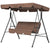 Outsunny 3-Seat Swing Chair Garden Swing Seat with Adjustable Canopy for Patio, Brown