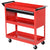 DURHAND 3-Tier Tool Trolley Cart Storage Shelf Roller Cabinet DIY Box Garage Workshop with Drawer Red