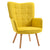 HOMCOM Modern Accent Chair Velvet-Touch Tufted Wingback Armchair Upholstered Leisure Lounge Sofa Club Chair with Wood Legs, Yellow