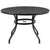 Outsunny Garden Table with Parasol Hole, Outdoor Dining Garden Table for Four Persons, Round Patio Table with Slatted Metal Top, Black