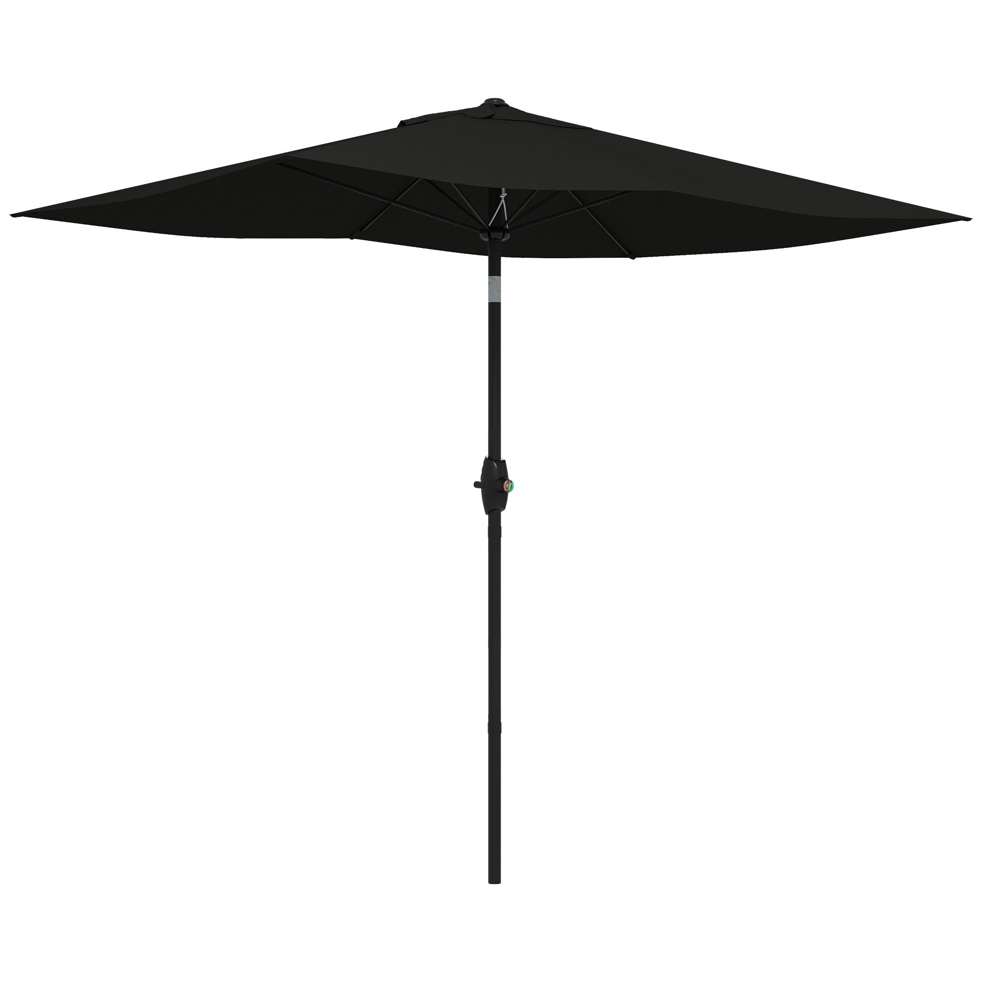 Outsunny Rectangular Garden Parasol: 2x3m Patio Umbrella with Crank & Tilt, Aluminium Pole, Jet Black