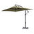 Outsunny Cantilever Parasol with Cross Base, Banana Umbrella with Crank Handle, 6 Ribs, 3x2m, Rectangular, Hanging Patio Shade, Beige