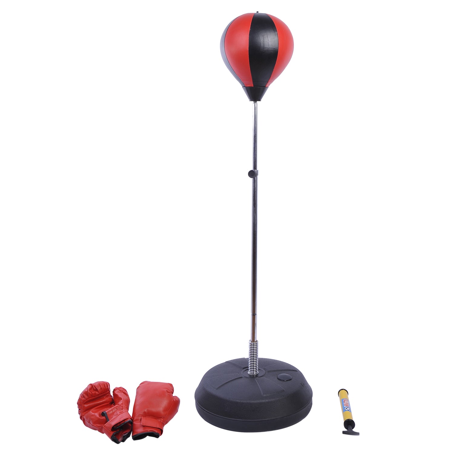 HOMCOM Kids Boxing Punch Bag Set, Freestanding with Gloves, Durable PU Material, Black/Red