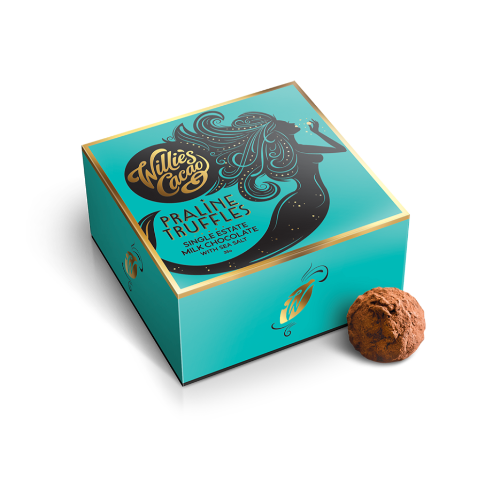 Willie's Cacao Milk Chocolate Praline Truffles with Sea Salt (35g)