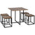 HOMCOM Industrial Dining Set: 5-Piece Metal Frame, Compact Square Seating, Stylish Black/Brown Finish