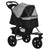 PawHut Dog Pushchair Folding Pet Stroller 3 Wheel Dog Jogger Travel Carrier Adjustable Canopy Storage Brake Mesh Window Grey