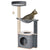 PawHut Cat Tower, 95cm Climbing Kitten Activity Centre with Sisal Scratching Posts, Perch, Spacious Condo, and Hammock, Grey