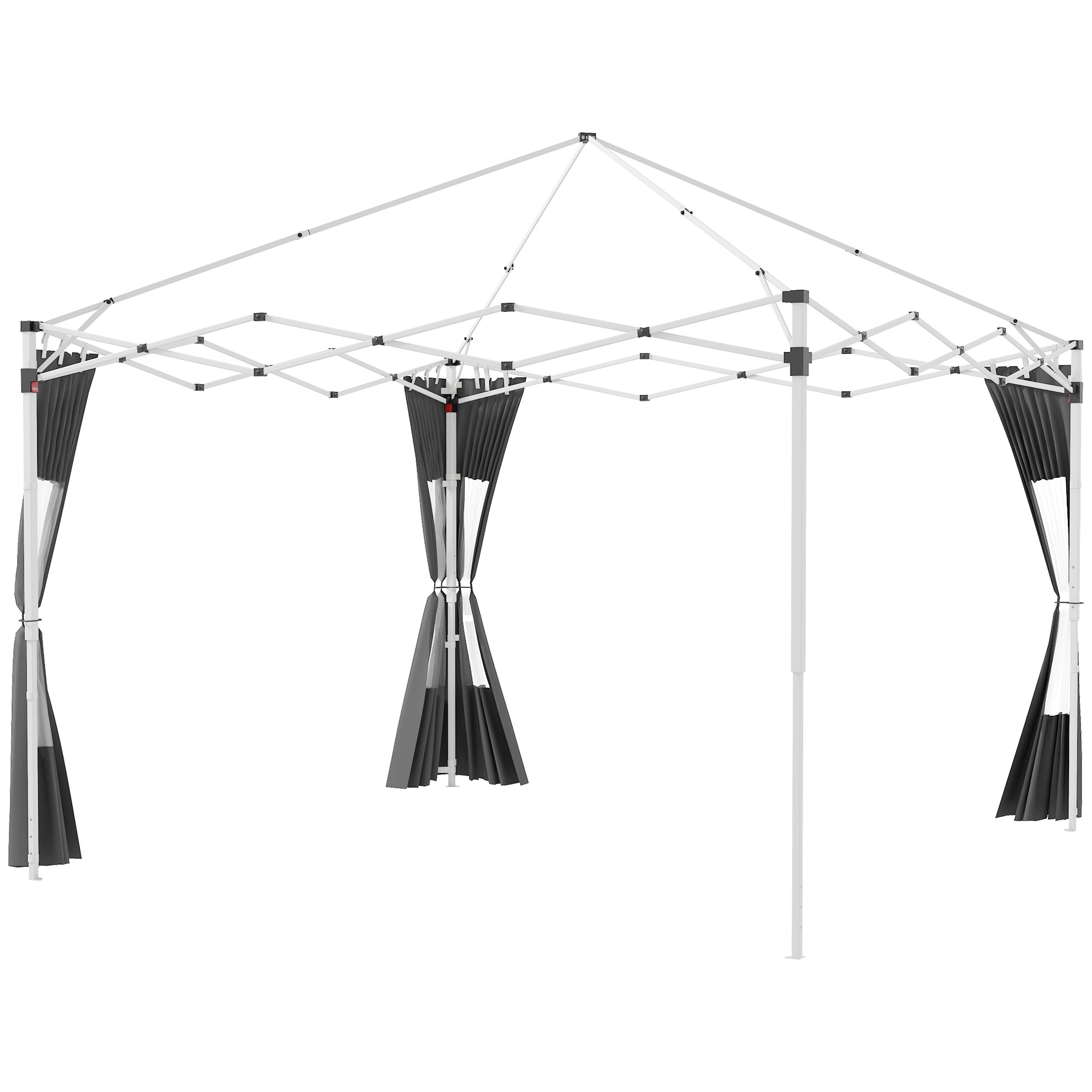 Outsunny Gazebo Side Panels, 2 Pack Sides Replacement, for 3x3(m) or 3x6m Pop Up Gazebo, with Doors and Windows, Grey