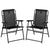 Outsunny Patio Folding Chair Set: 2 Portable Loungers with Armrests, Steel Frame, Camping & Beach Bliss, Black