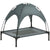 PawHut Elevated Dog Bed: Waterproof Pet Cot with Breathable Mesh & UV Canopy for Medium Dogs - Grey