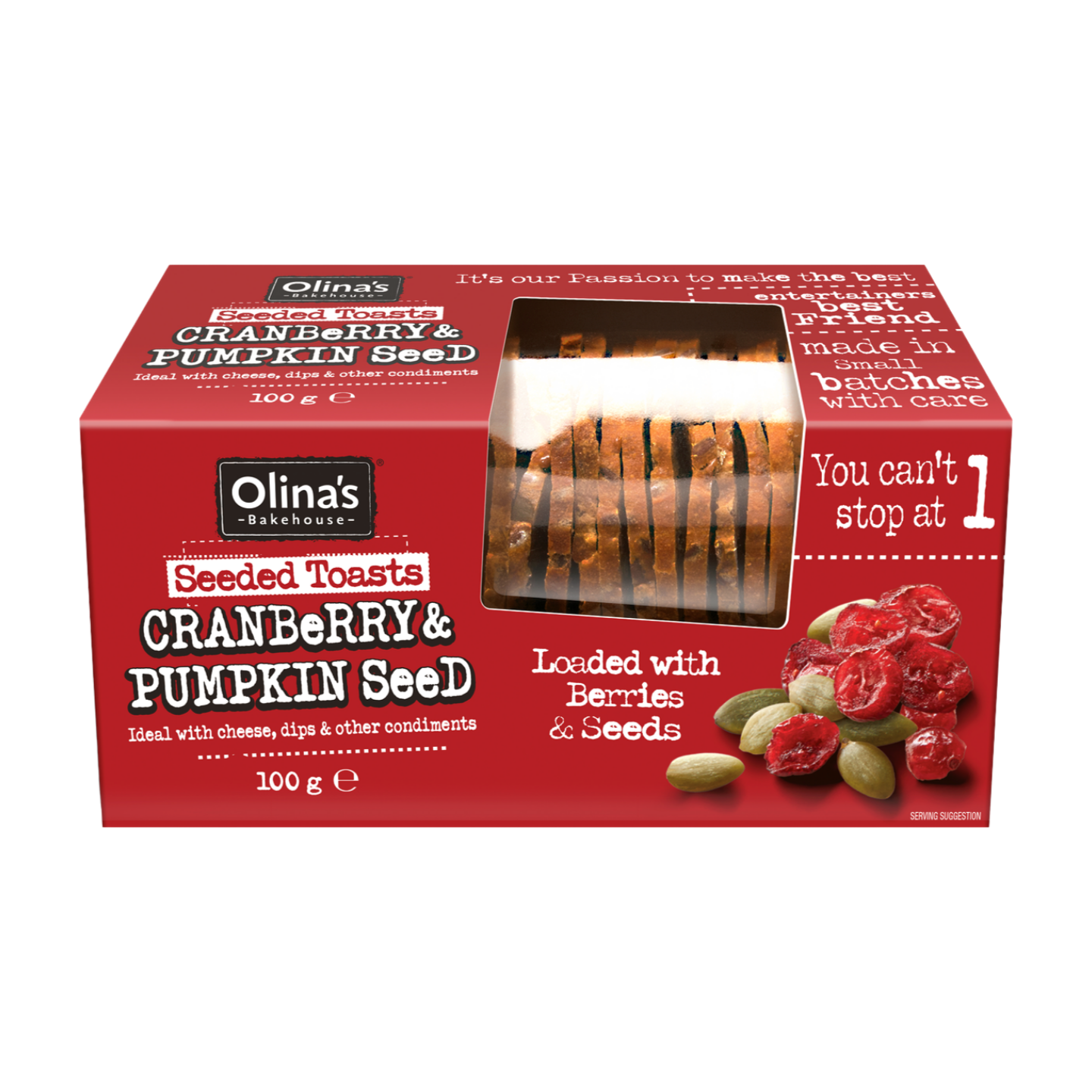 Olina's Bakehouse Cranberry & Pumpkin Seed Toasts (100g)