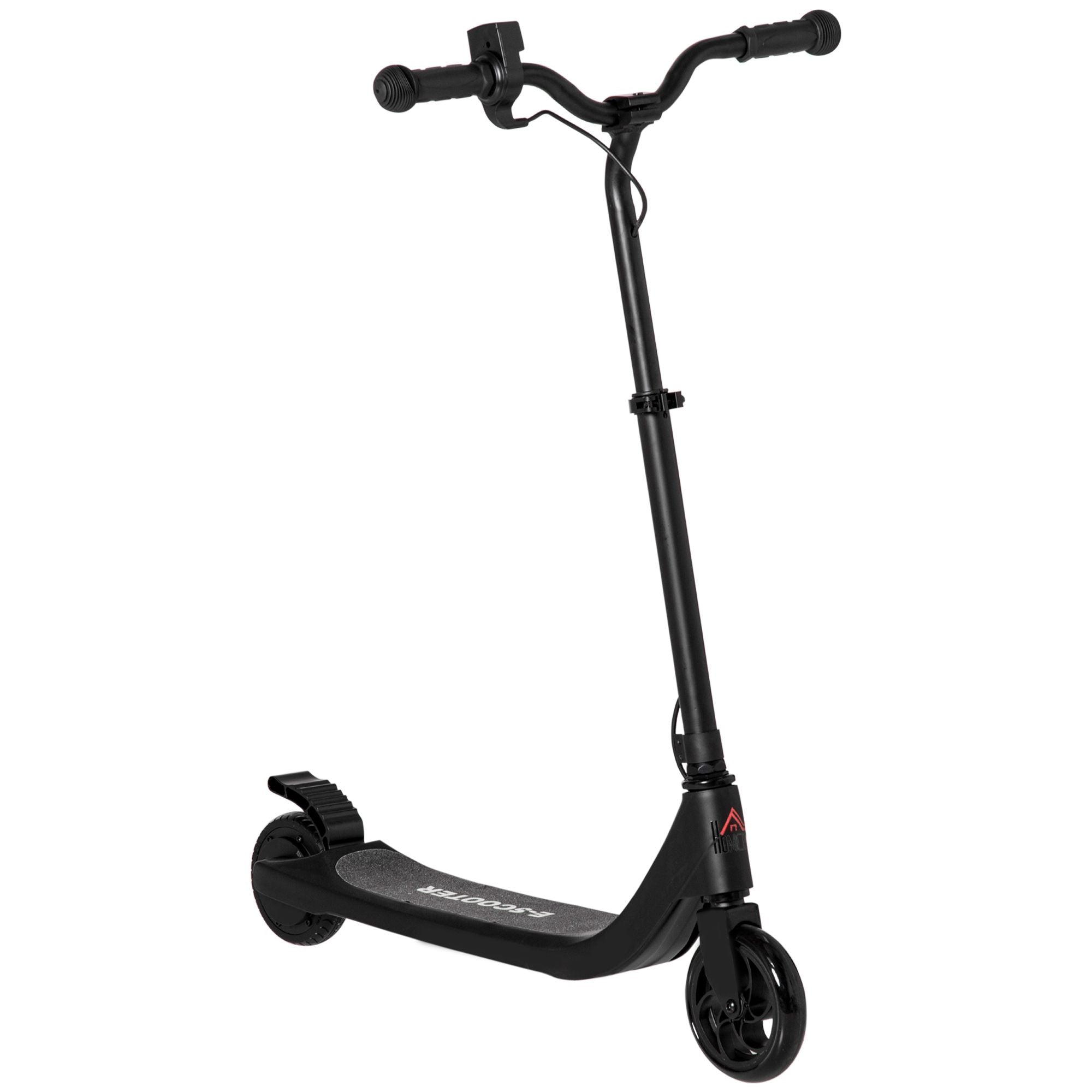 HOMCOM Electric Scooter, 120W Motor E-Scooter w/ Battery Display, Adjustable Height, Rear Brake for Ages 6+ Years - Black